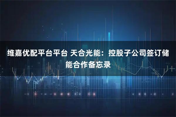 维嘉优配平台平台 天合光能：控股子公司签订储能合作备忘录